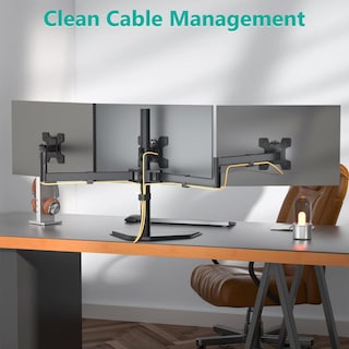 Foto 3 | Foto 3 | Soporte Para Monitor Triple Wali Negro Con Inclinación Y Rotación Para Escritorio