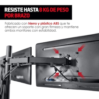 Foto 5 | Foto 5 | Soporte Para Monitores Redlemon Negro Ajustable Para Escritorios De 1 A 9 Cm De Grosor