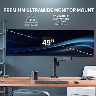 Foto 8 | Foto 8 | Brazo De Monitor De Aluminio Vivo Negro Para Monitores Ultra Anchos 49 Pulgadas Con Soporte Usb Y Aj