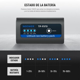Foto 2 | Foto 2 | Baterías Recargables Neewer Np-f970 7800mah En Negro Con Carga Rápida Tipo C Para Videocámaras Y Mon