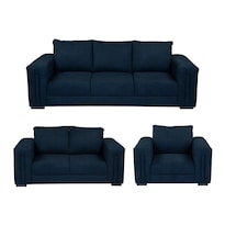 Sala Dicasa Taos Color Azul Oscuro 3 Piezas (sofá  Love Y Sillón)