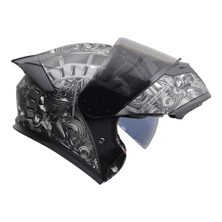 Foto 6 | Foto 6 | Casco Roda Force Plata Mate Engine Abatible Mica Humo Svs Plateado