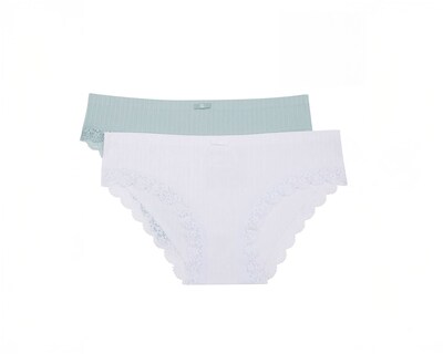 Foto 1 | Foto 1 | Panty Paqx2 Lilipink Algodón Tipo Hipster White+green Cobertura Media En Piernas Y Gluteos.