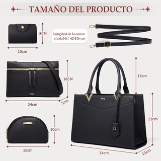Foto 2 | Foto 2 | ''set 4 Bolsas Mujer Bandolera Para Dama Crossbody Tote Hombro Negra ''
