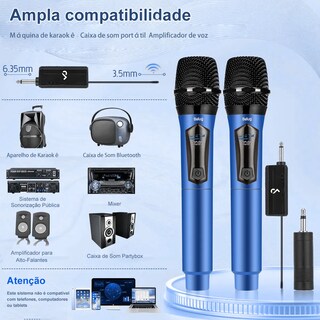 Foto 4 | Foto 4 | Micrófonos Dinámicos Inalámbricos Duales Azul
