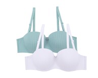 Brasier Lilipink Strapless Algodón White+Green Comodidad y Frescura 2 piezas