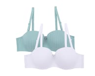 Brasier Paqx2 Lilipink Strapless Algodón White+green Comodidad Y Frescura.