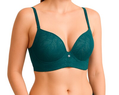 Foto 2 | Foto 2 | Brasier Individual  Lilipink  Encaje Copa B  Green  Cobertura 3/4