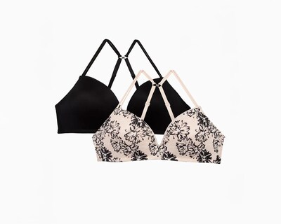 Foto 1 | Foto 1 | Brasier Paqx2  Lilipink  Triangular En Microfibra  Black+print  Silueta Circula Y Coba B