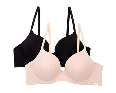 Foto 1 | Foto 1 | Brasier Paqx2  Lilipink  Microfibra Con Refuerzo En Algodon  Black + Nude  Cobertura 3/4