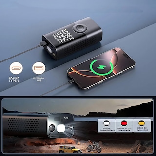 Foto 7 | Foto 7 | Compresor De Aire Digital Portátil Para Inflar Neumáticos Negro Con Pantalla Led Y Apagado Automático