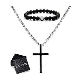 Foto 1 | Foto 1 | 2pz Dije Xtellar De Cruz Hombre Y Pulsera  joyeria Acero Inoxidable