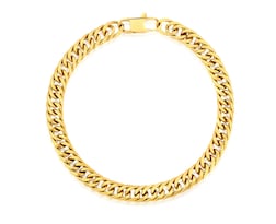 Pulsera Xtellar  De Oro Esclava Hombre Cubano Acero Inox 6mm 8mm
