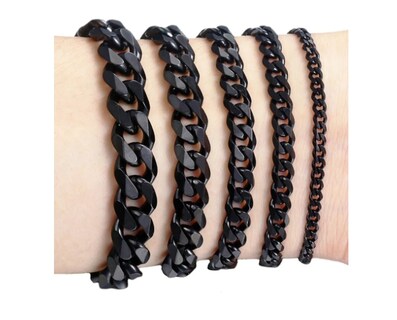 Foto 1 | Foto 1 | Pulsera Esclava  Xtellar Hombre Y Mujer Cubano Eslabón Acero Negro