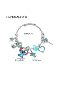 Foto 2 | Foto 2 | Pulsera Xtellar Plata Para Stitch Dije Ajustable