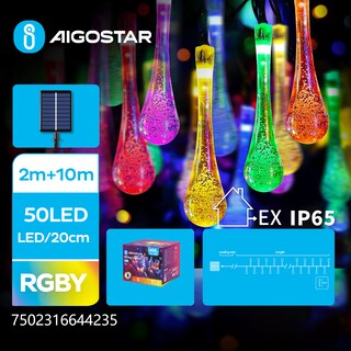 Foto 1 | Foto 1 | Guirnaldas De Luces Led Solares Exterior 10m Navidad Adornos Rgb