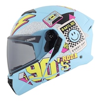Casco Roda Booster Azul Mate Peace Out Mica Humo Abatible Svs Azul