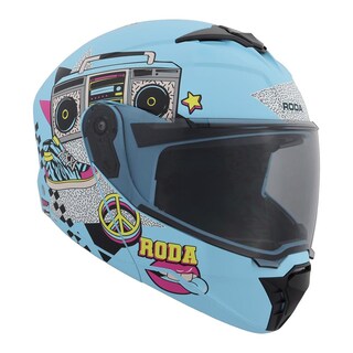 Foto 3 | Foto 3 | Casco Roda Booster Azul Mate Peace Out Mica Humo Abatible Svs Azul