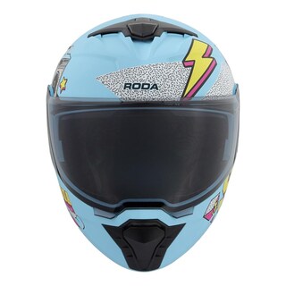 Foto 4 | Foto 4 | Casco Roda Booster Azul Mate Peace Out Mica Humo Abatible Svs Azul