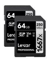 Tarjetas De Memoria Lexar Professional 1667x Sdxc 64gb (paquete De 2) - Venta Internacional.