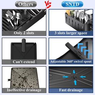 Foto 3 | Foto 3 | Estante Para Secar Platos Sntd Para Cocina Con Escurridor Y Soporte Para Utensilios - Venta Internacional.