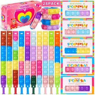 Foto 1 | Foto 1 | Regalos De San Valentín Para Niños Con Tarjetas Tusmeek Y Pulsera Pop Bubble Fidget - Venta Internacional.