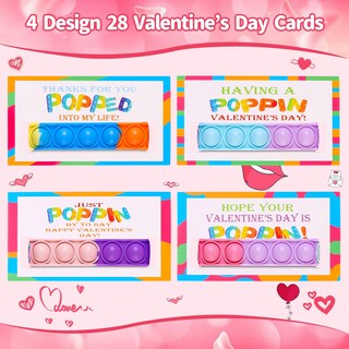 Foto 2 | Foto 2 | Regalos De San Valentín Para Niños Con Tarjetas Tusmeek Y Pulsera Pop Bubble Fidget - Venta Internacional.