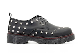 Choclos Offlander Tipo Derby Piel Crazy Negro Estoperoles Spikes