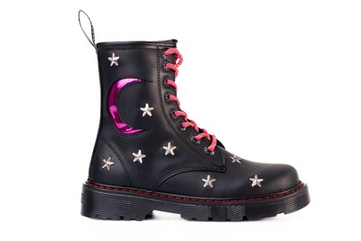 Foto 1 | Foto 1 | Botas Offlander  Tipo Militar  Piel Crazy  Negro  Luna Y Estrellas