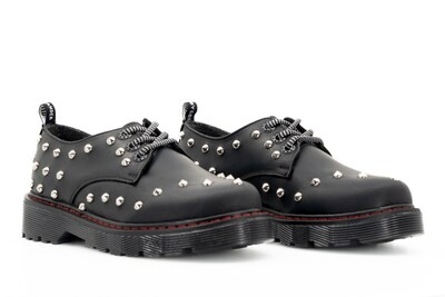 Foto 3 | Foto 3 | Choclos Offlander Tipo Derby Piel Crazy Negro Estoperoles Spikes