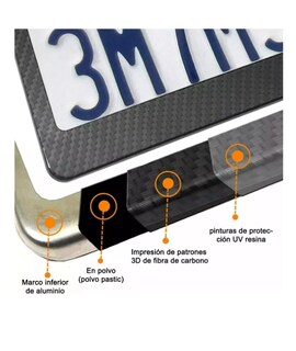 Foto 2 | Foto 2 | Porta Placas Auto Adecuado Para El Montaje De La Placa De Matrícula Delantera Y Trasera Inoxidable Impermeable Y Resistente A La