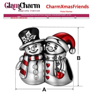 Foto 5 | Foto 5 | Charm Muñecos De Nieve Plataventdepot Mxcxa-001 1 Pieza Plata S925 Chapa Muticolor