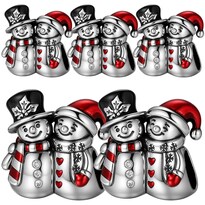Charm Plata Navidad Parejaventdepot Mxcxa-005 5 Piezas Plata S925 Chapa Muticolor
