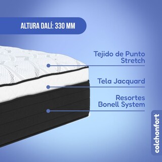 Foto 5 | Foto 5 | Colchón Colchonfort Dali Matrimonial 33 cm Ortopédico Semi Suave con Confort Estructural