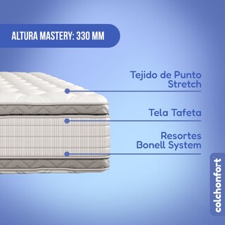 Foto 5 | Foto 5 | Colchonfort Colchón Mastery Queen Size 33 Cm Doble Confort Estructural Ortopédico