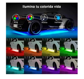 Foto 3 | Foto 3 | Coche Chasis Luces Juego De 4 Tira Led Rgb Para Tubo De Auto