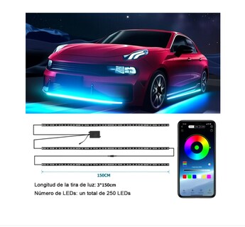 Foto 2 | Foto 2 | Tira De Luces Led Rgb Para Chasis 3 Pzs 1.5m