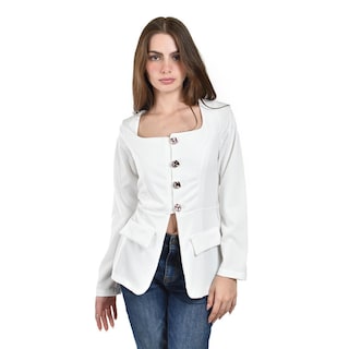 Foto 1 | Foto 1 | Blusa Con Botones Metalicos Roman Fashion /juvenil  1912 (blanco) Blanco