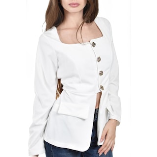 Foto 4 | Foto 4 | Blusa Con Botones Metalicos Roman Fashion /juvenil  1912 (blanco) Blanco