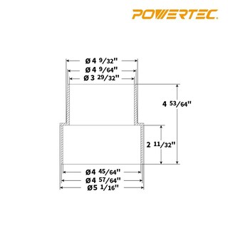 Foto 5 | Foto 5 | Reductor de Polvo Powertec de Plástico Abs 5 A 4 Pulgadas
