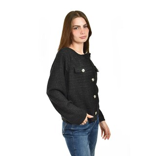 Foto 2 | Foto 2 | Blazer Con Textura Tweed Roman Fashion /juvenil 8067 (negro) Negro