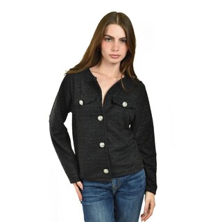 Foto 4 | Foto 4 | Blazer Con Textura Tweed Roman Fashion /juvenil  8067 (negro) Negro