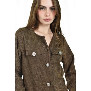 Foto 4 | Foto 4 | Blazer Con Textura Tweed Roman Fashion /juvenil  8067 (cafe) Cafe