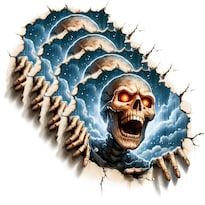 Poster Calavera Ventdepot Mxkus-004 4 Piezas Multicolor  Multicolor