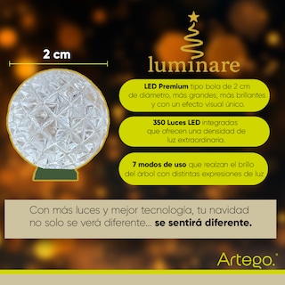 Foto 4 | Foto 4 | Árbol De Navidad Nevado Artego 230 Cm De Alto Con Luces Led Integradas 350 Leds Preiluminado Y 83 Esferas Rojas Eastern Redcedar