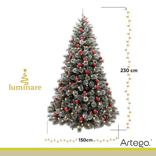 Foto 6 | Foto 6 | Árbol De Navidad Nevado Artego 230 Cm De Alto Con Luces Led Integradas 350 Leds Preiluminado Y 83 Esferas Rojas Eastern Redcedar