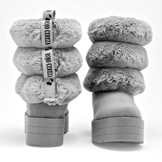 Foto 3 | Foto 3 | Bota Casual Rojo Cereza Gris Dama