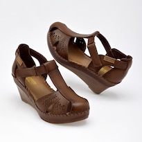 Sandalia Cerrada Lobo Solo Café Dama
