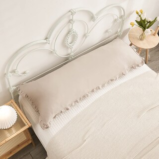Foto 4 | Foto 4 | Funda De Almohada Corporal Merryword Ruffle Taupe De Microfibra 50 X 137 Cm - Venta Internacional.