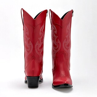 Foto 3 | Foto 3 | Bota Vaquera Moramora Rojo Dama